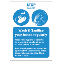 Please wash & sanitise your hands regularly vinyl sticker