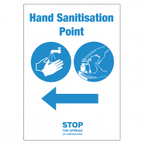 Your nearest Hand Sanitation Point Station arrow left vinyl sticker