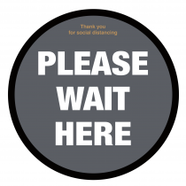 Please Wait here social distancing floor sign