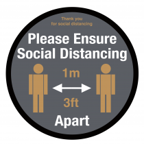 Please ensure social distancing floor graphic