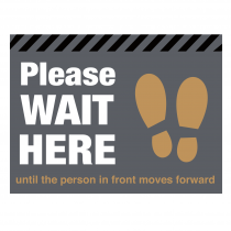Please wait here with symbol distancing floor graphic