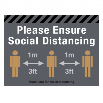 Please ensure social distancing floor graphic