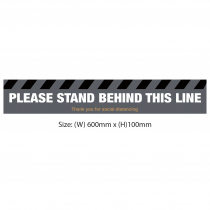 Please stand behind this line floor graphic