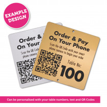 Laser Engraved Indoor/Outdoor Square QR Code Table Number Plaque