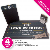 Personalised Home Bar Gift Set - Style 1 - Black