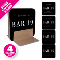 Personalised Coasters with Free Coaster Holder - Style 3 - House Number