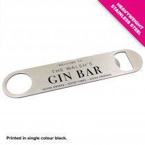 Personalised Bottle Opener / Bar Blade - Gin - Style 4 - Design 2