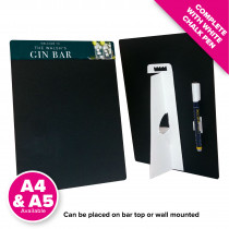 Personalised Freestanding Chalkboard with Pen - Gin - Style 4 - Design 2