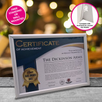 Your Own Personalised Home Bar Award Certificate - Framed
