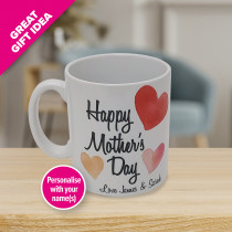 Happy Mother's Day Hearts Personalised Mug 