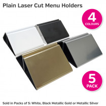  Plain Laser Cut Menu Holders - Pack 5