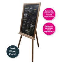 Dark Wood Easel with Framed A1 Chalkboard