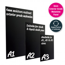 6mm Melamine Chalkboard Panels - 3 Sizes