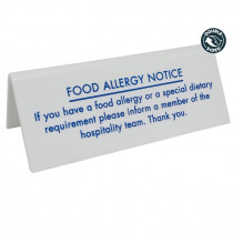 Food Allergy Table Notice