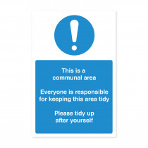 Staff Communal Area - Keep Clean & Tidy Notice