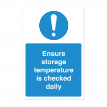 Ensure Storage Temperature Checked Daily - Food Storage Notice