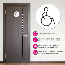 Disabled Toilet Door Symbol Right 150mm White 