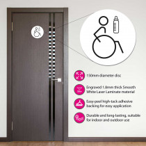 Disabled & Baby Change Toilet Door Symbol Right 150mm White 