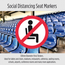 Do Not Sit Here Social Distancing seat markers. Packs of 10