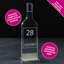 Emerald Wine Bottle Table Number