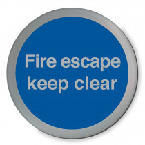 Fire Escape Keep Clear Disc Sign
