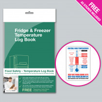 A5 Fridge & Freezer Temperature Log Book with FREE Control Food Temperatures A5 Sticker 