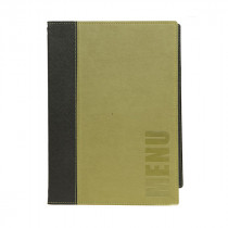 Trendy Green Leather Style A4 Restaurant Menu Holder / Menu Cover