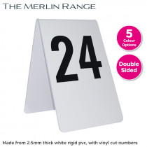 Merlin Table Numbers - Tent style - Choice of colour numbers