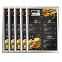 Box of 10 - A4 & A3 Satin Silver Snap Poster Frames