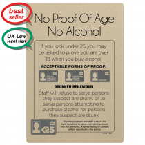 No Proof Of Age, No Alcohol Bar Sign