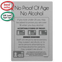 No Proof Of Age, No Alcohol Bar Sign