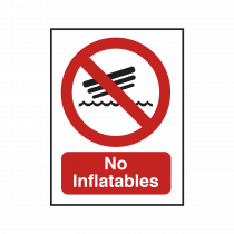 No Inflatables Safety Sign