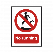 No Running Safety Sign