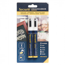 White Liquid Chalk Marker Pens - Pack of 2 - Medium 2-6mm Nib