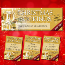 Personalised Christmas Booking Advertising Banner & Posters Bundle - Gold