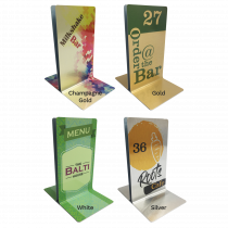 Personalised Numbered Metal Menu Holders - Single Channel Holder