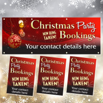 Personalised Christmas Booking Advertising Banner & Posters Bundle - Red