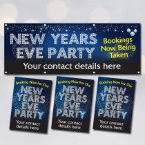 Personalised New Years Eve Party Bookings Advertising Banner & Poster Bundle
