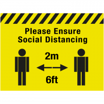 Please ensure social distancing floor sign