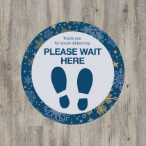 Christmas Please Wait Here Floor Graphic 