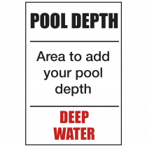 Deep - Custom Made Pool Depth Safety Sign