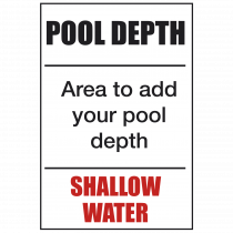 Shallow - Custom Made Pool Depth Safety Sign