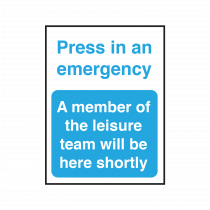 Press in Case of Emergency Sign