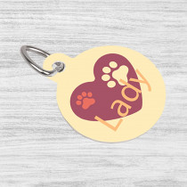 Personalised metal round shaped dog tag 