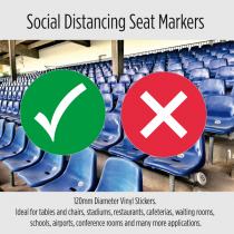 Social Distancing seat markers. Packs of 10