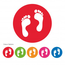 School Social Distancing Feet Symbol circular Floor Markers / Graphics