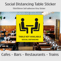 Social distancing table not available vinyl sticker.