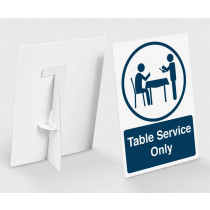 Table service only social distancing countertop freestanding sign