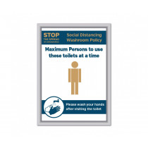 Maximum of 1 person to use these toilets at a time Social Distancing Wall mounted Toilet Sign