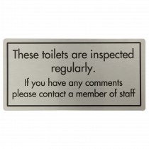 Toilets Are Inspected Regularly Sign